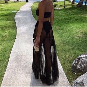 Sheer black maxi skirt